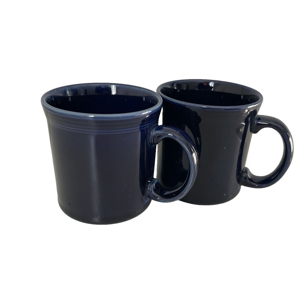 Fiesta Java Coffee Tea Mug Cup 12oz Cobalt Blue Drinkware Kitchenware Set of 2